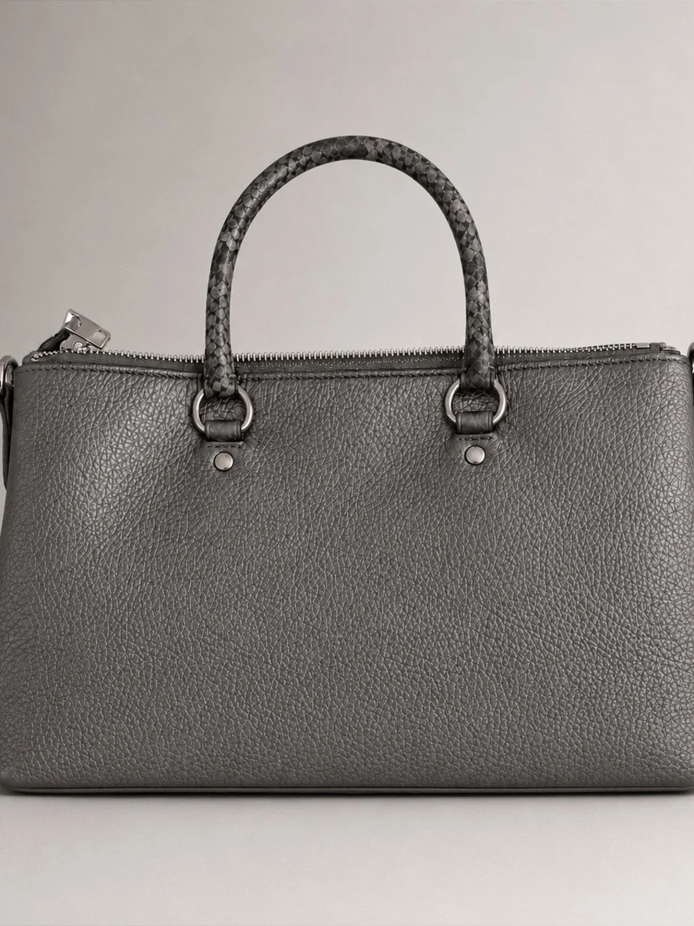 Coach Emma Small Crossbody Satchel Gunmetal Leather Snakeskin Bag Purse EUC